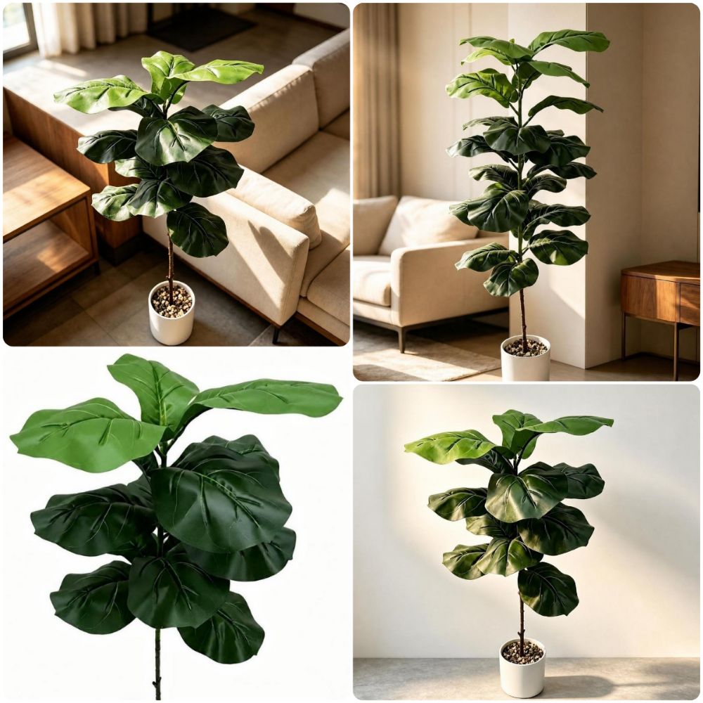 Ficus Lyrata Tree - 15/09/2023 Folhas Artificiais de Ficus Lyrata,