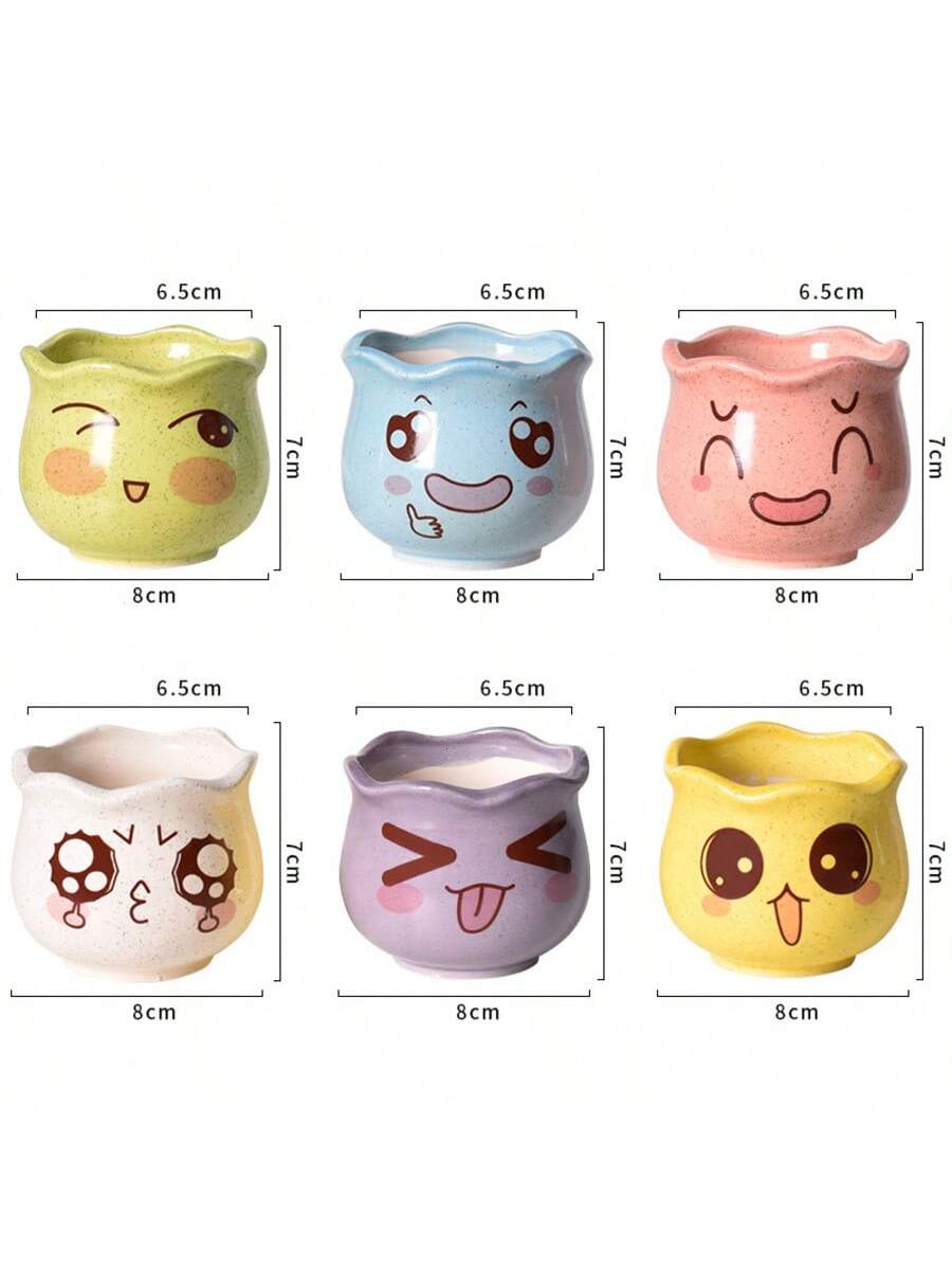 Conjunto de 6 Vasos de Cerâmic - Echeveria Succulent avaliação e preço
