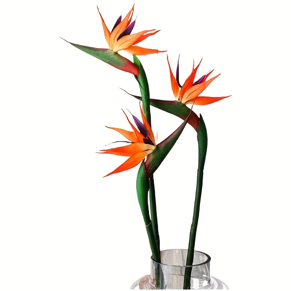 3 pçs flores artificiais do pá - Bird Paradise Strelitzia avaliação e preço