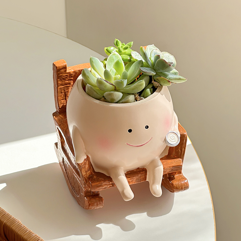 Vaso de Resina Estiloso e Fofo - Echeveria Succulent avaliação e preço