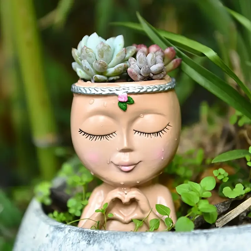 Vaso de Resina em Formato de C - Echeveria Succulent avaliação e preço